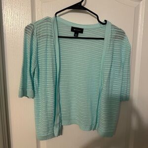 AB Studio Light Blue Striped Cardigan